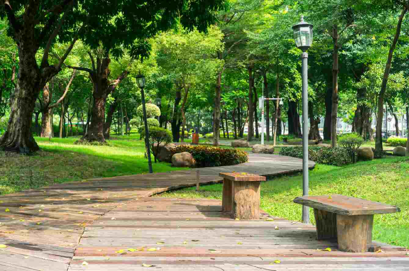 park path around container house