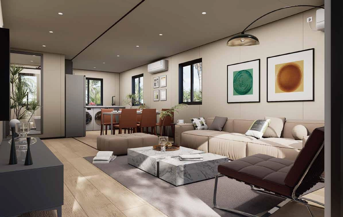 30-foot expandable container house living room